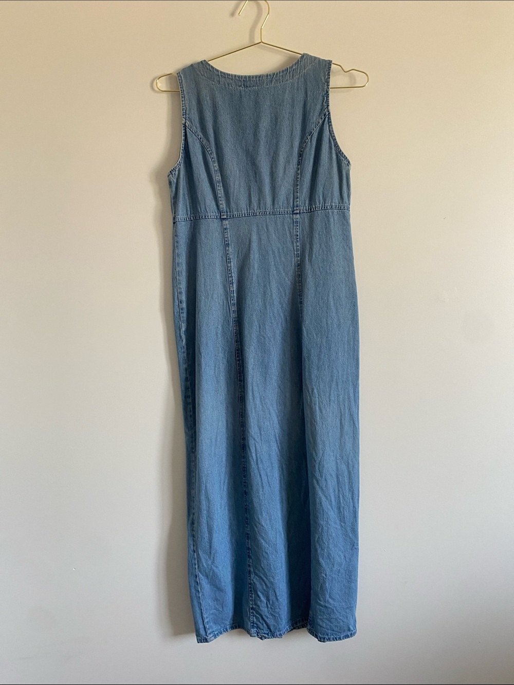 L’atelier Vintage Denim Button Front Midi Dress | Cotton | M - Picture 6 of 6